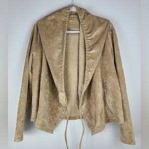 Blank NYC faux suade jacket w/hood, Sz L (Ptp 21")